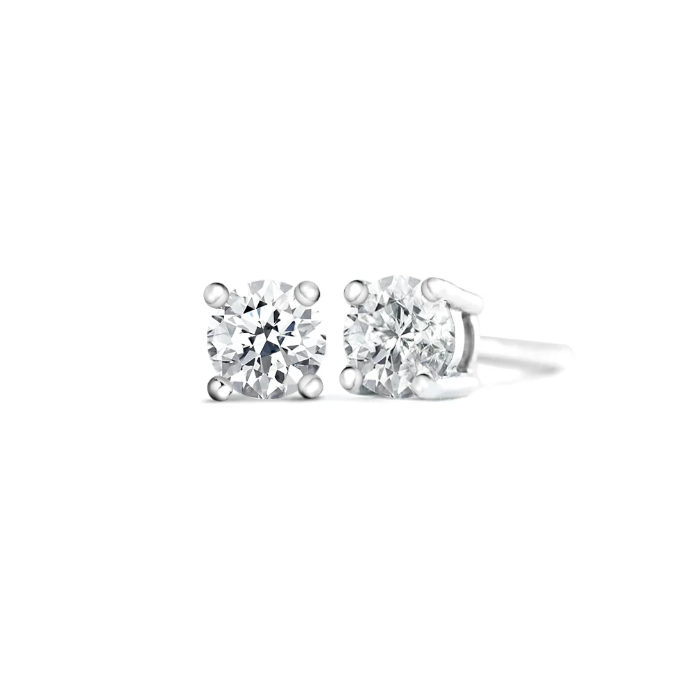 18ct White Gold Diamond Earrings 4 claw 0.25ct tw