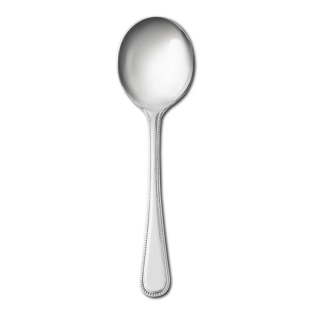 Bead Silver Plated Soup Spoon - Single