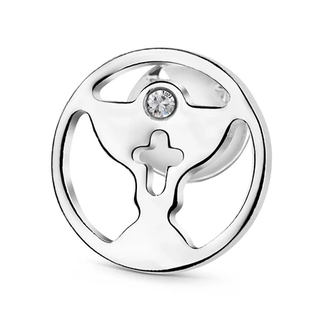 First Communion Pin with Clear Stone