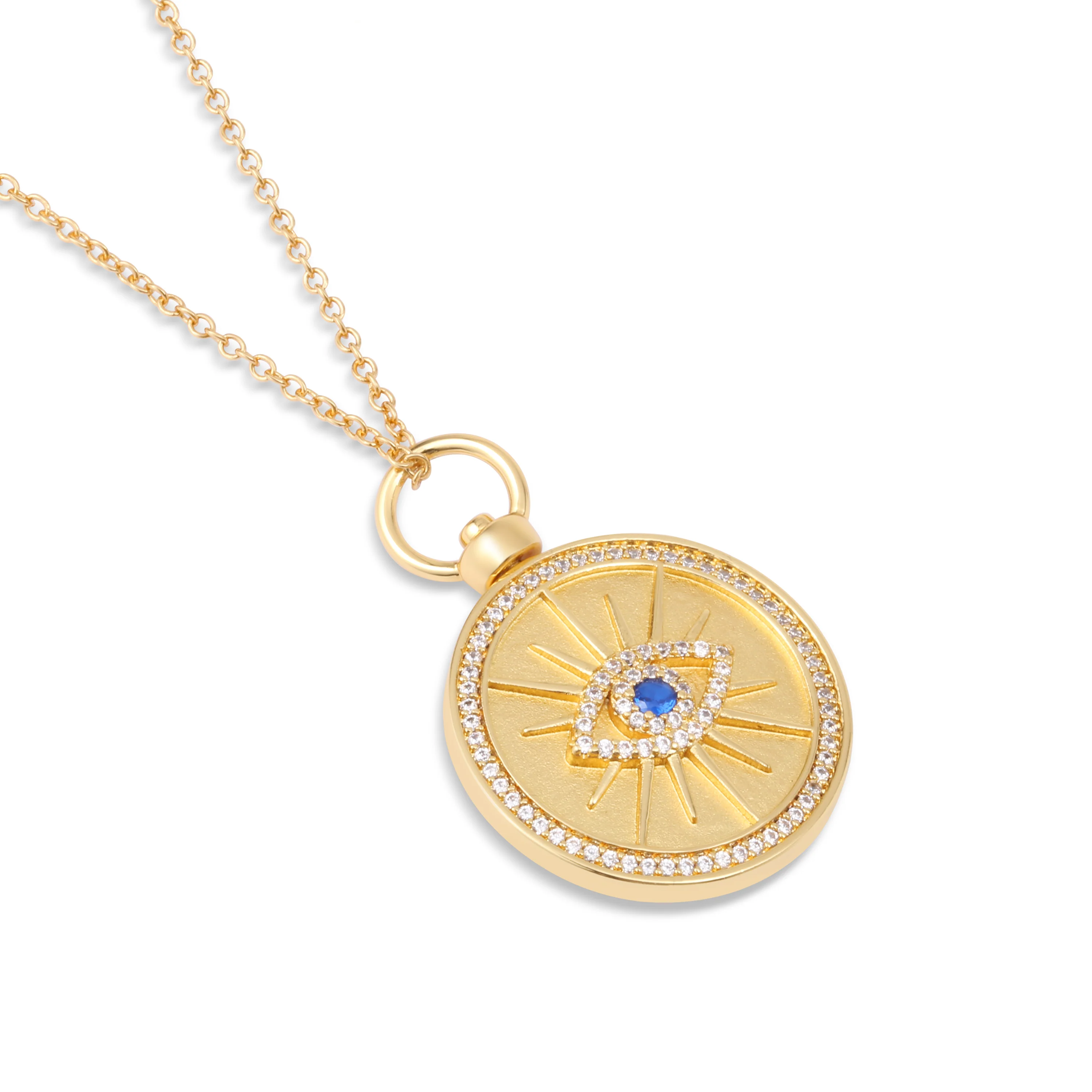 Gold Plated Evil Eye Pendant