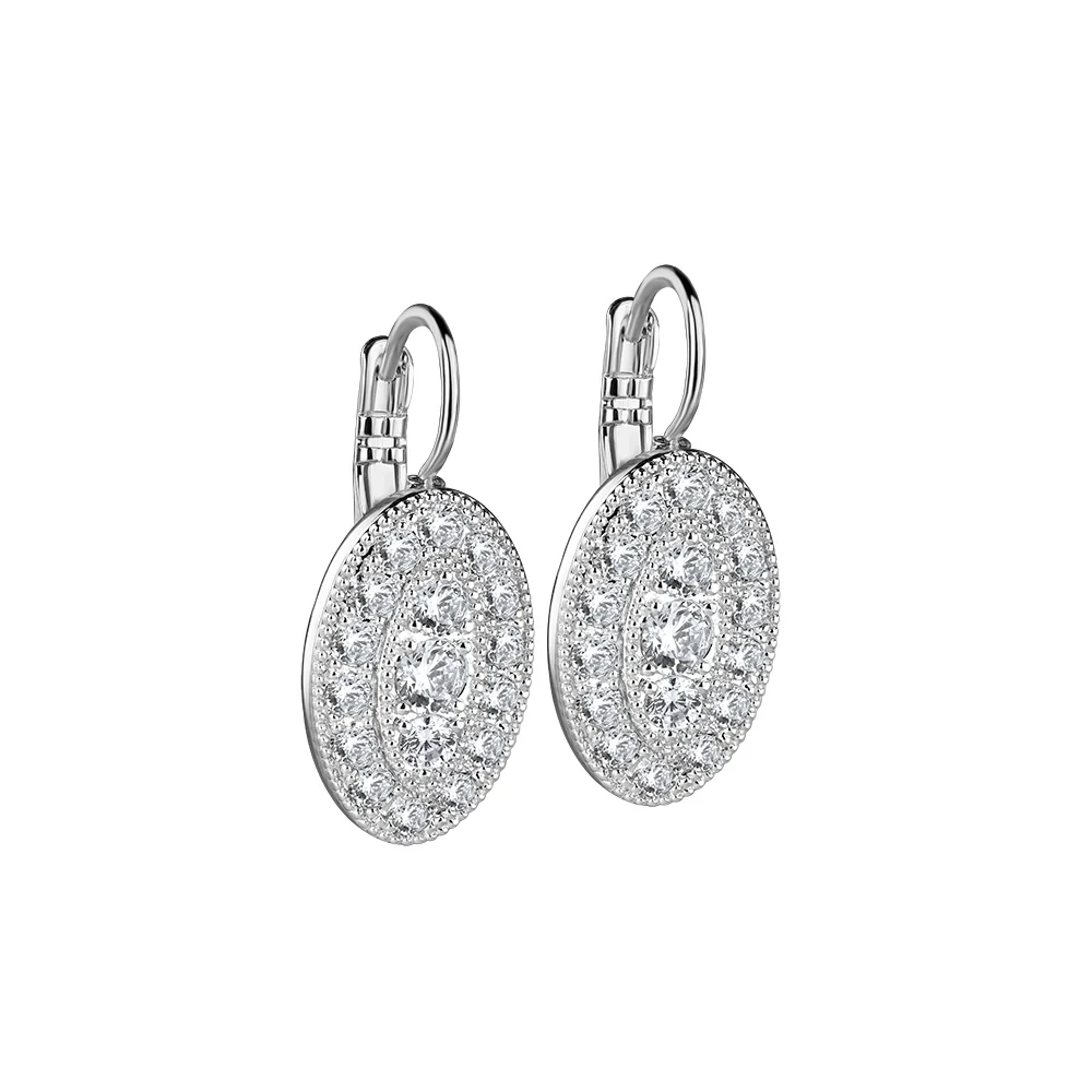 Oval Earrings with Clear Stones