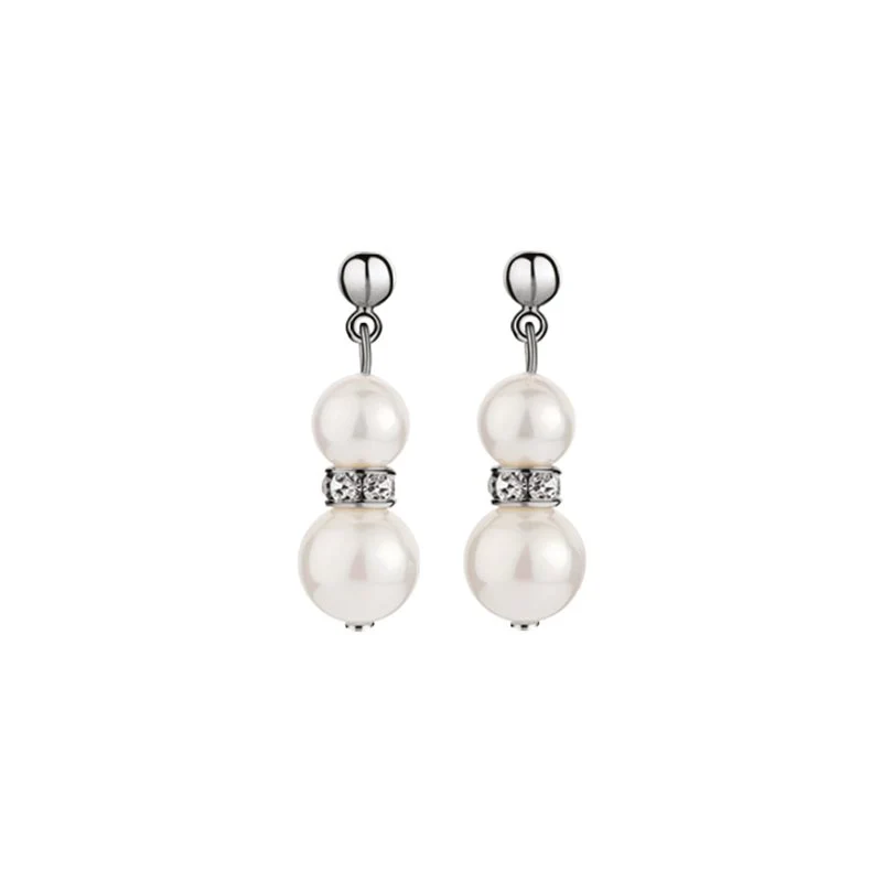 Pearl with Crystal Drop Earrings