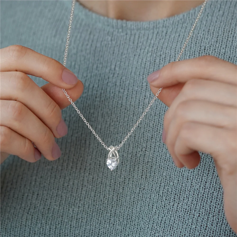 Pendant Clear Heart Stone - Image 2
