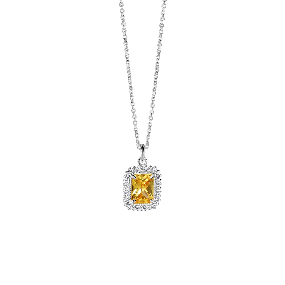 Rectangle Light Topaz Stone Pendant