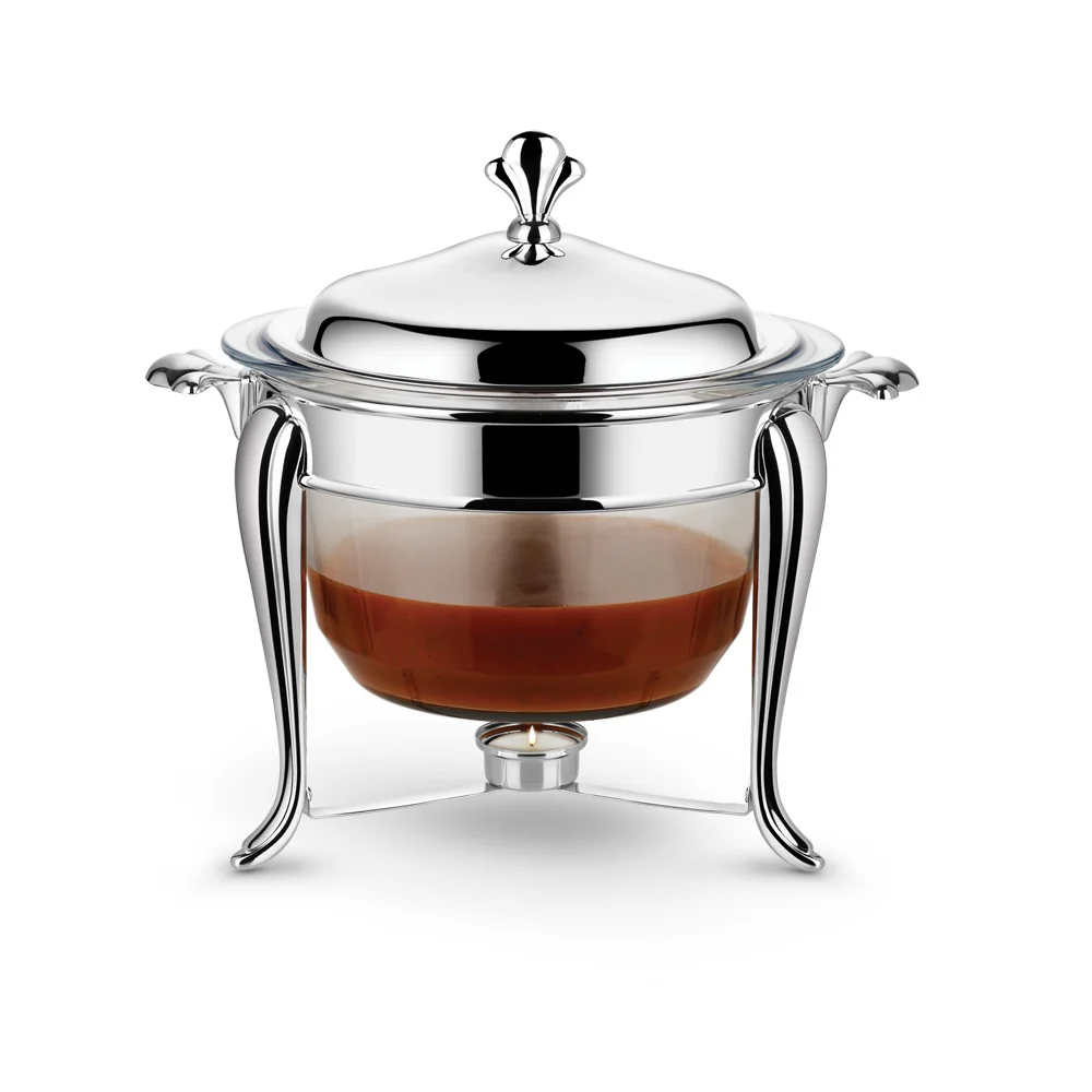 Silver Plated Glass 4L Round Warmer and Ladle - Image 2