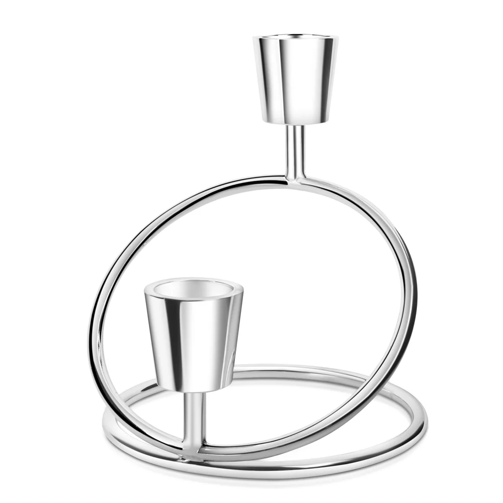 Silver Plated Set of 2 Candle Sticks - Image 2