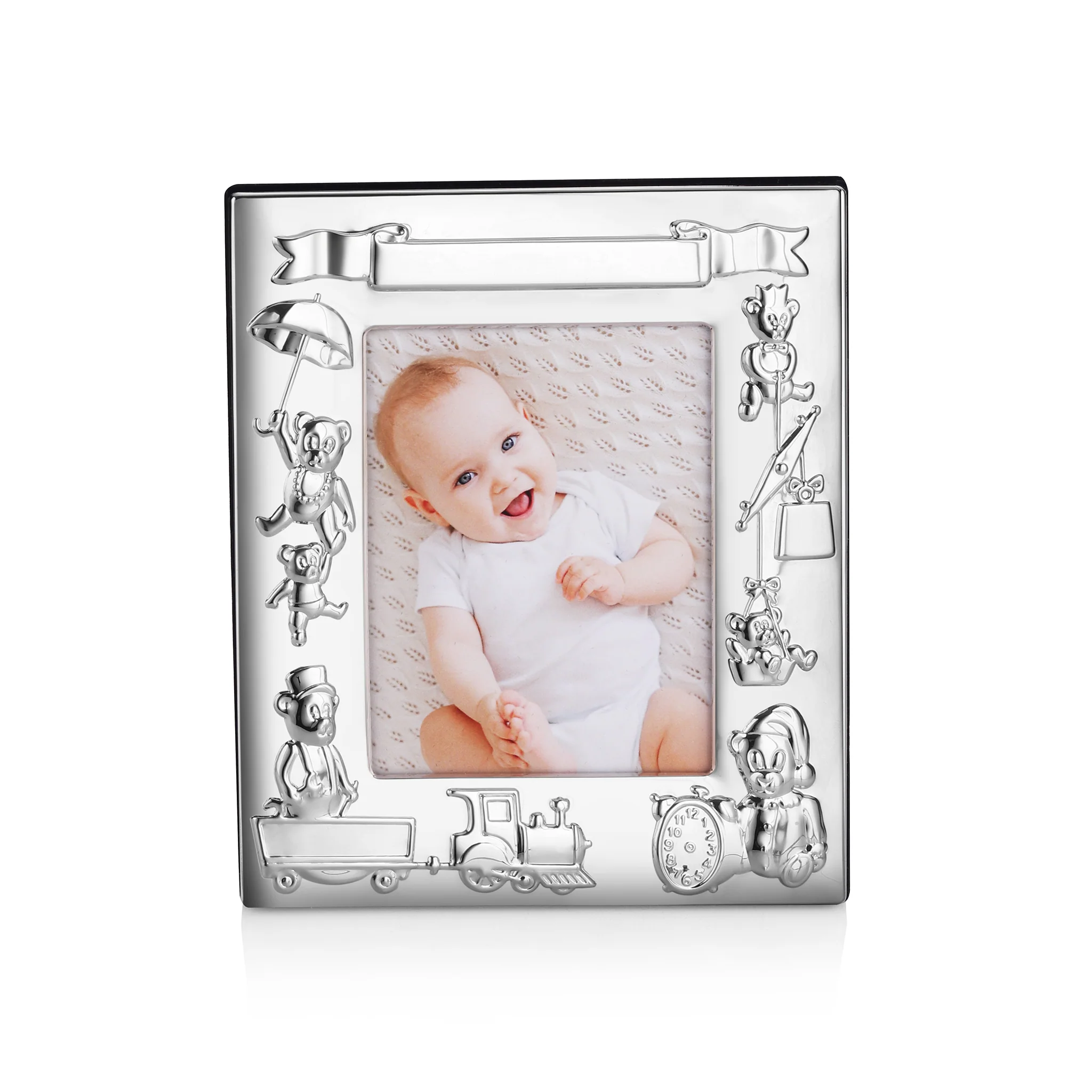 Silver Plated Teddy Bear Frame 3x5