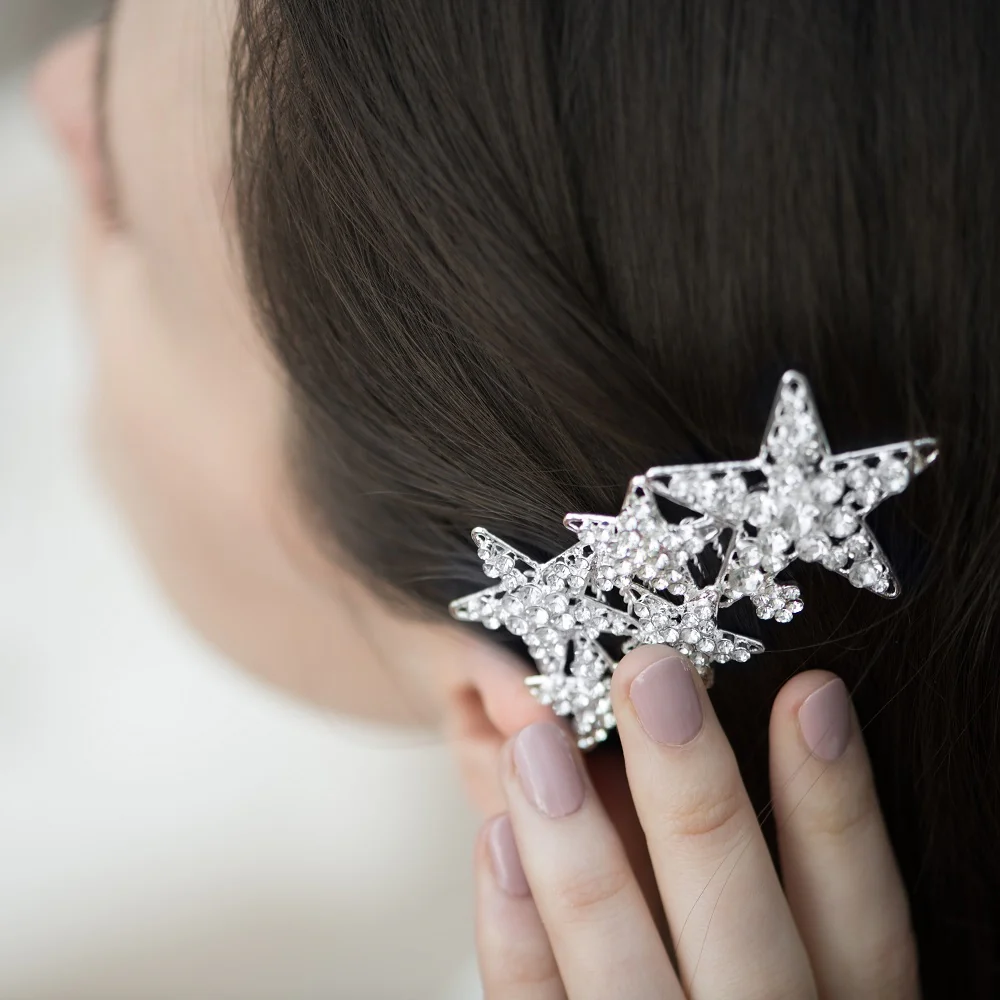 Star Hair Accessory with Clear Stones - Image 2