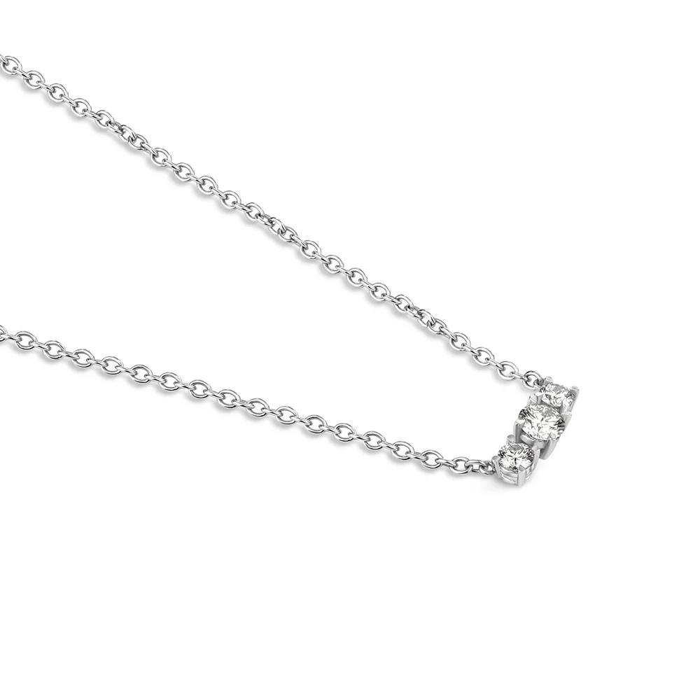 Sterling Silver 3-Stone Lab Grown Diamond Pendant 0.4ct